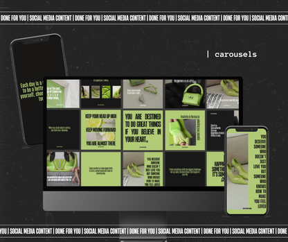 Positivity Pop Carousels – Brat Aesthetic Canva Carousel Templates for Bold, Confident Creators