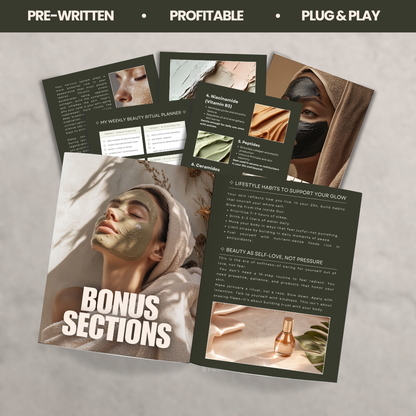 Glow Lab Ageless Beauty: Printable Glow Ritual Tracker & Skincare Wellness Planner/Ebook (PLR + MRR)