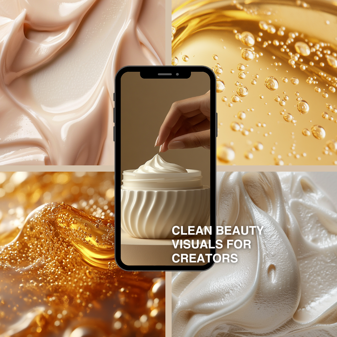 Luxury Skincare Textures: 100+ Clean Beauty Visuals for Creators (With PLR/MRR Rights)