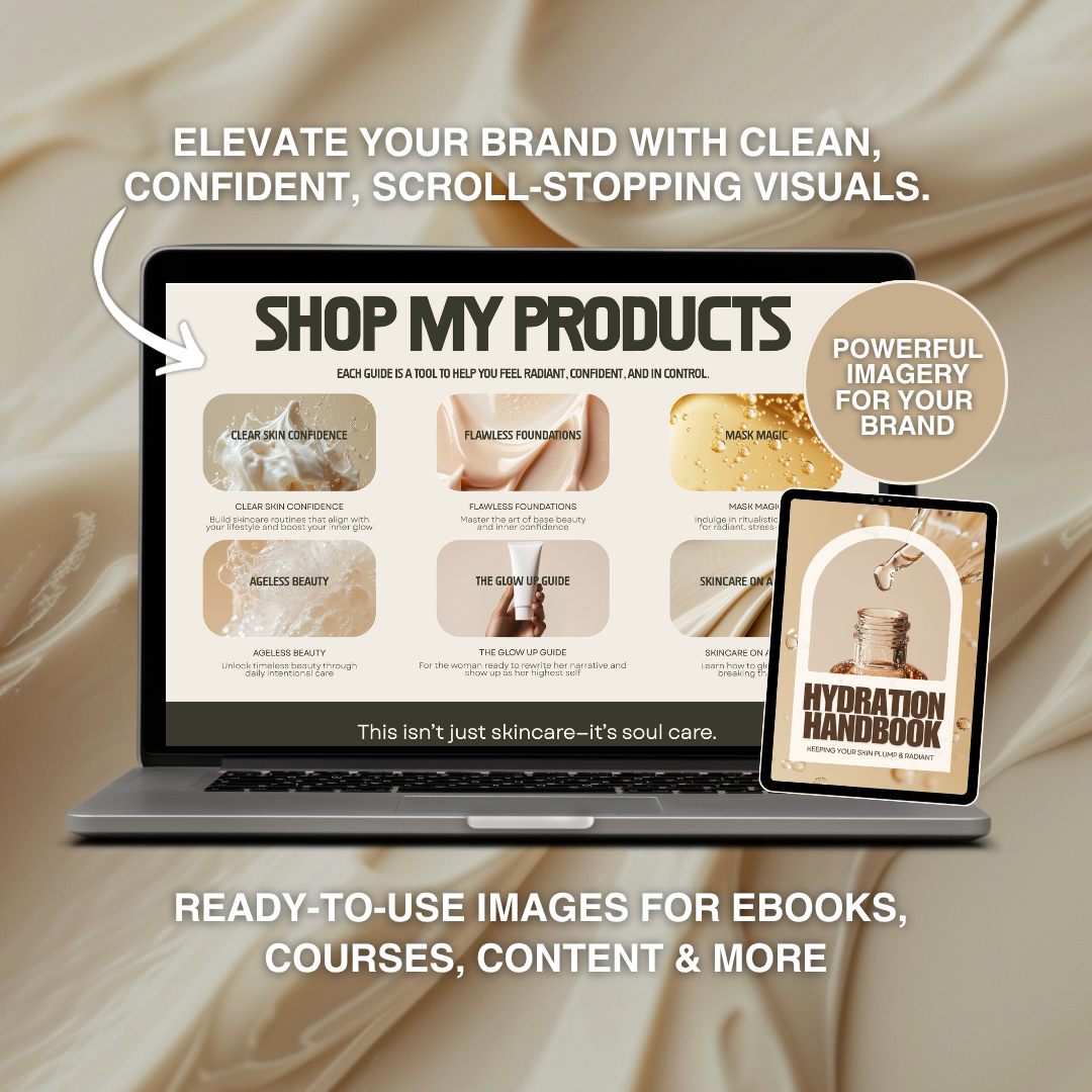 Luxury Skincare Textures: 100+ Clean Beauty Visuals for Creators (With PLR/MRR Rights)