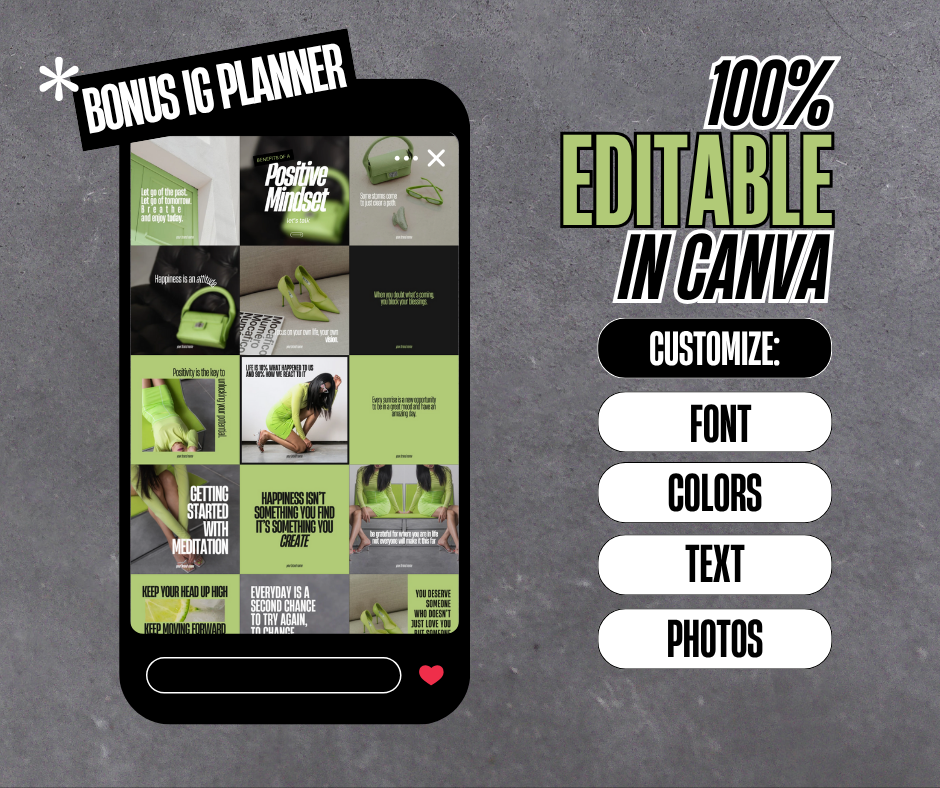 Positivity Pop Collection Bundle – Brat Aesthetic Canva Templates for Reels, Blogs, Posts, Stories & eBook