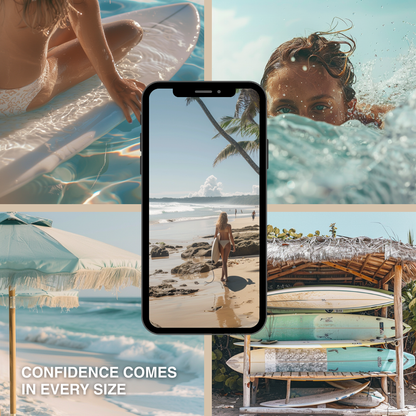 Coastal Dream Imagery – 80 Premium Surf & Beach Lifestyle AI Stock Images (PLR/MRR Included)
