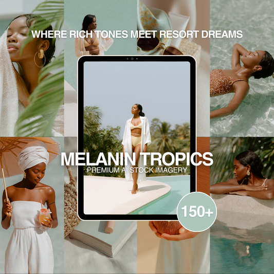 Melanin Tropics – 150 Bold, Luxe AI Stock Images for Travel, Fashion & Empowerment Brands