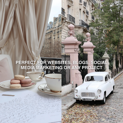 Pastel Paris – 60 Premium Vintage Luxury & Café Vibes Stock Images (MRR/PLR Included)