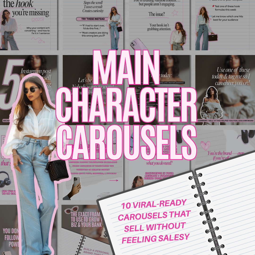 Main Character Carousels – 10 Viral-Ready Canva Templates for Bold Personal Branding