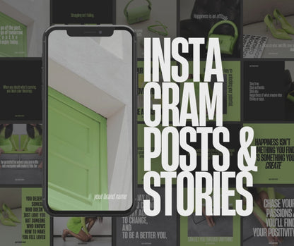 Positivity Pop Instagram Posts & Stories – 20 Editable Templates with PLR & MRR