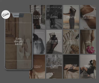 77 Positive Affirmations Instagram Story Templates | Editable Canva Templates | PLR Digital Product | Commercial Use | Instant Download